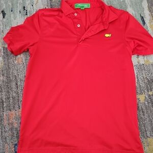 Masters Red Polo Shirt with Yellow Logo
